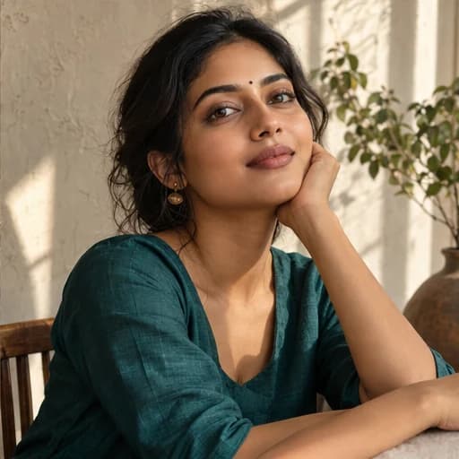 AI-generated editorial portrait concept of a fictional Indian woman