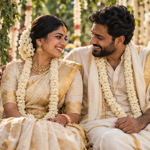 AI-generated South Indian wedding photography concept